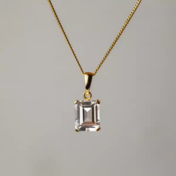 Pendentif en topaze blanche et or GLOW
