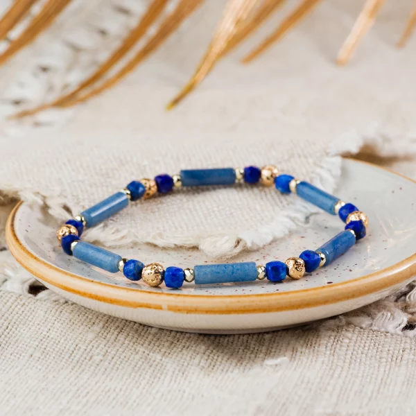 Bracelet quartz bleu et lapis-lazuli SKY