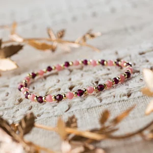 bracelet rhodochrosite et grenat MAISIE