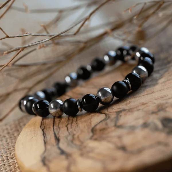 bracelet pour homme onyx et hématite