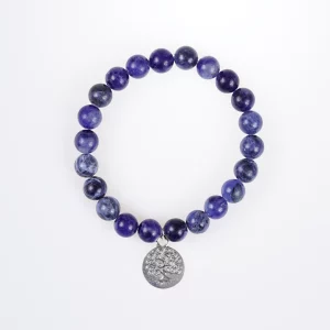 bracelet arbre de vie en sodalite sur fond blanc