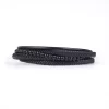 bracelet pour homme en onyx et cuir synthétique. photo sur fond blanc de face