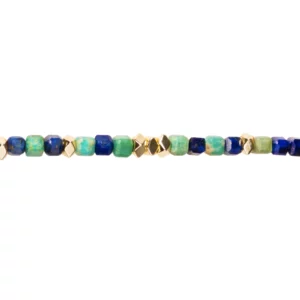 bracelet de cheville en lapis-lazuli et turquoise photo sur fond blanc
