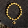 Bracelet en Jade jaune et oeil de tigre