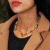 collier éléphant en jade jaune