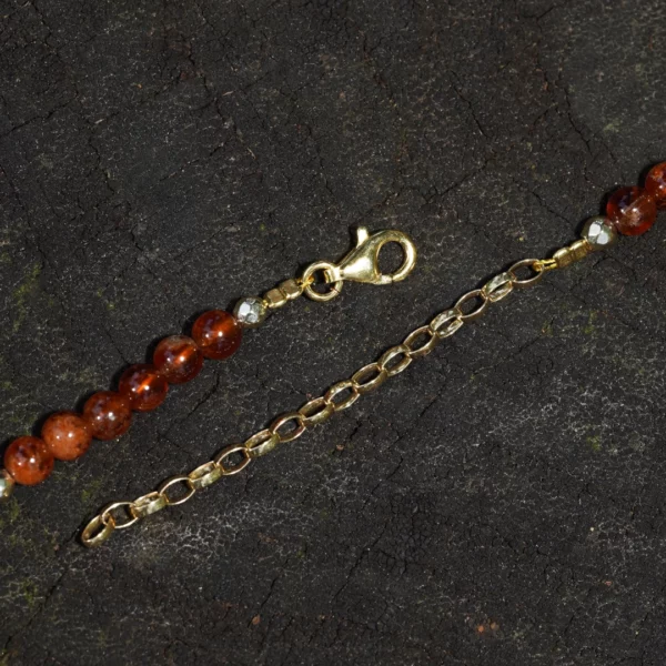 collier en grenat hessonite photo du fermoir