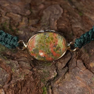 Bracelet Shamballa en unakite