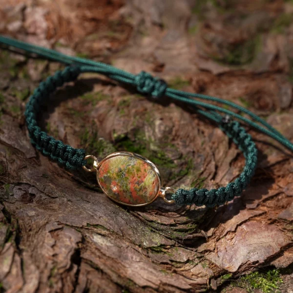 Bracelet Shamballa en unakite
