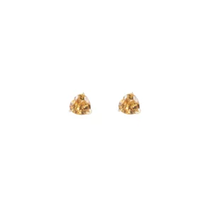 boucles d'oreilles coeurs en citrine et or, photo sur fond blanc
