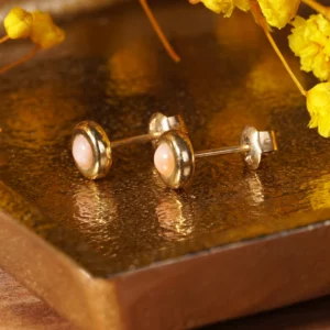 boucles d'oreilles corail rose, photo sur décors