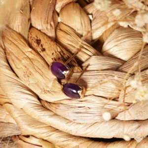 clous d'oreilles en améthyste, photo sur décors