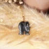 pendentif éléphant en hématite, photo avec décors