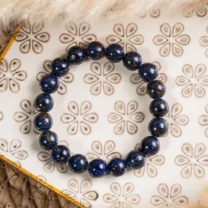 bracelet en azurite-malachite 10mm, photo sur décors