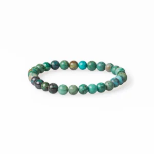Bracelet en chrysocolle 6mm, photo sur fond blanc