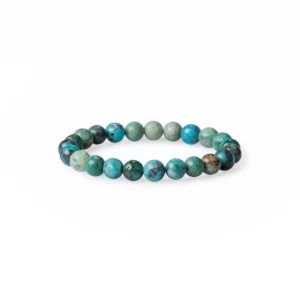 Bracelet en chrysocolle 8mm, photo sur fond blanc