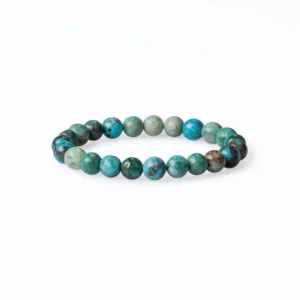 Bracelet en chrysocolle 8mm, photo sur fond blanc