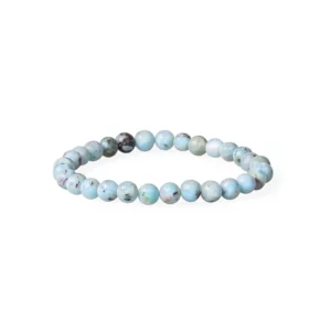 Bracelet en larimar 6mm, photo sur fond blanc