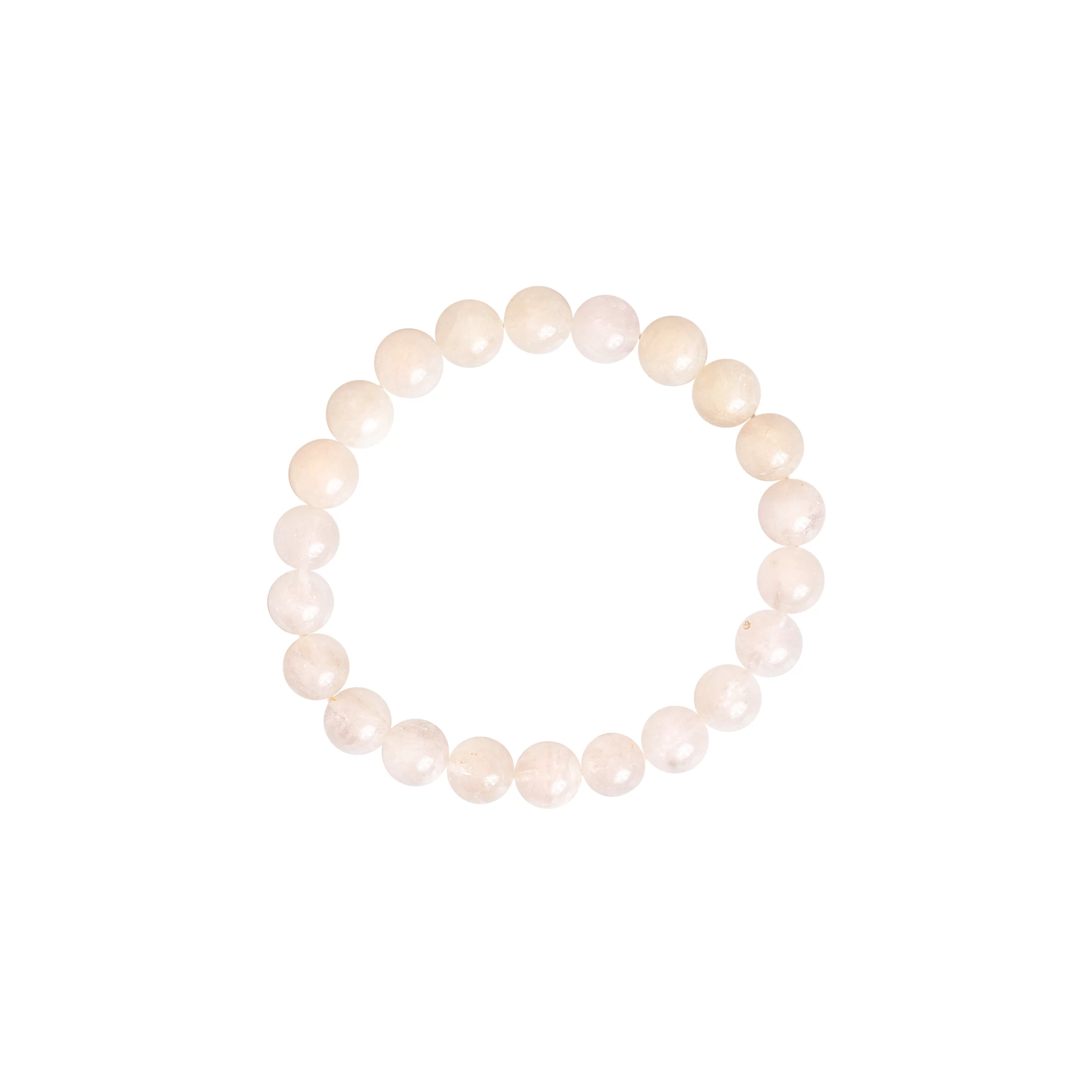 Armband aus Morganit 8 mm, Foto von oben