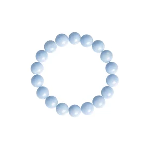 Armband aus Angelit 10 mm, Foto auf weissem Hintergrund, Ansicht von oben