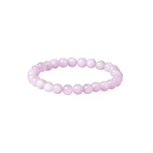 Bracelet en kunzite 6mm, photo sur fond blanc