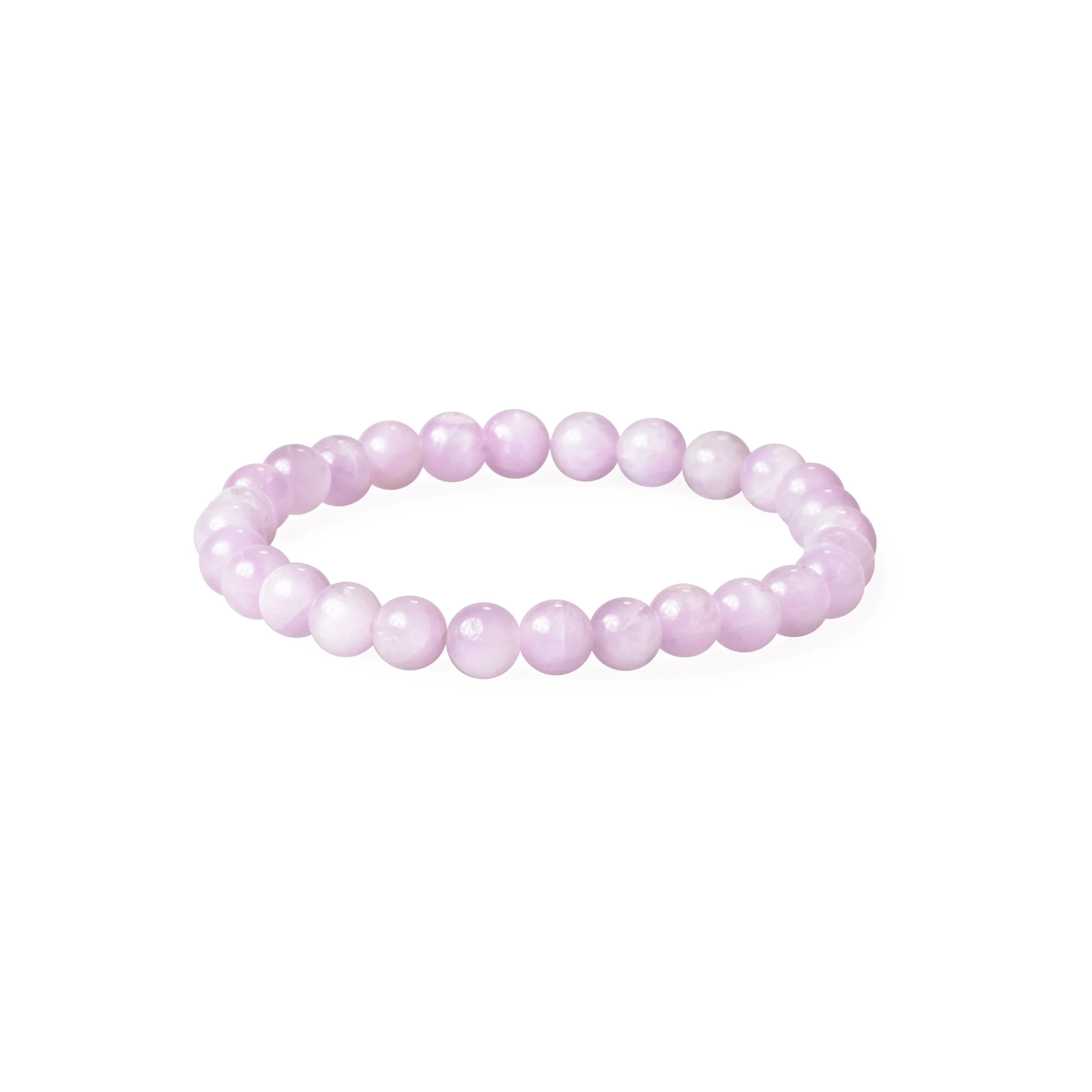 Bracelet en kunzite 6mm, photo sur fond blanc