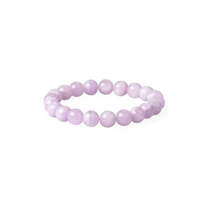 Bracelet en kunzite 8mm, photo sur fond blanc